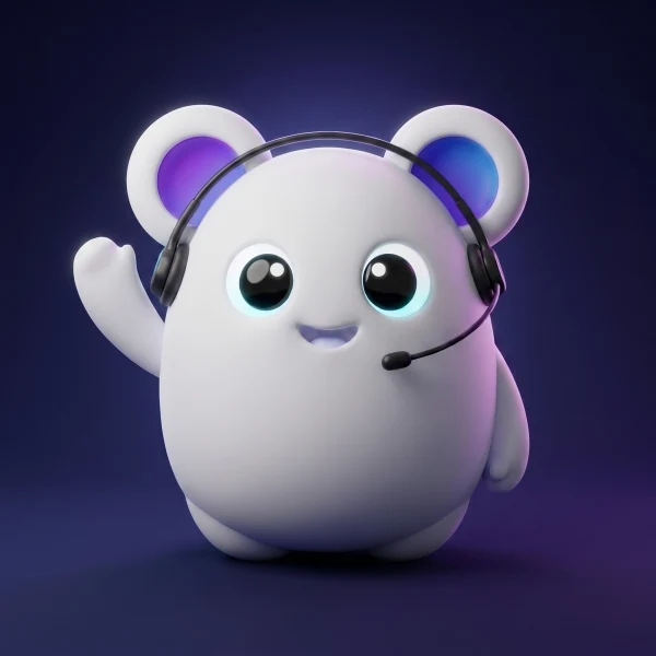 Vito, Vocito's AI receptionist mascot, waving hello with headset